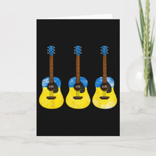 Tarjeta Guitarra Acústica Bandera de Ucrania Ucrania Guita
