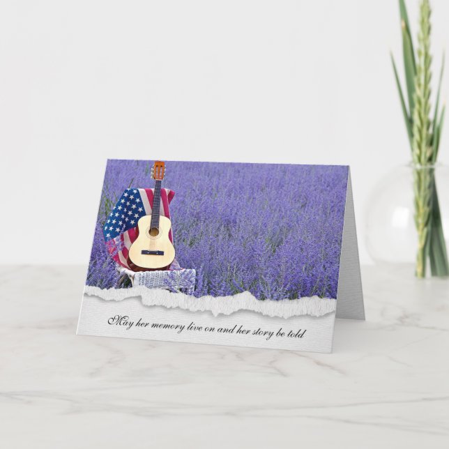 Tarjeta guitarra con compasión por la bandera (Anverso)