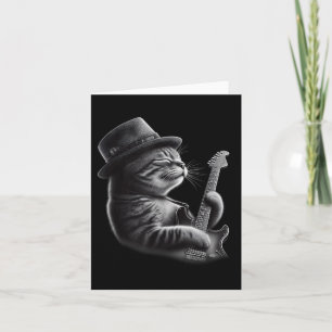 Tarjeta Guitarra De Juego De Gatos - Gato De Música De Roc