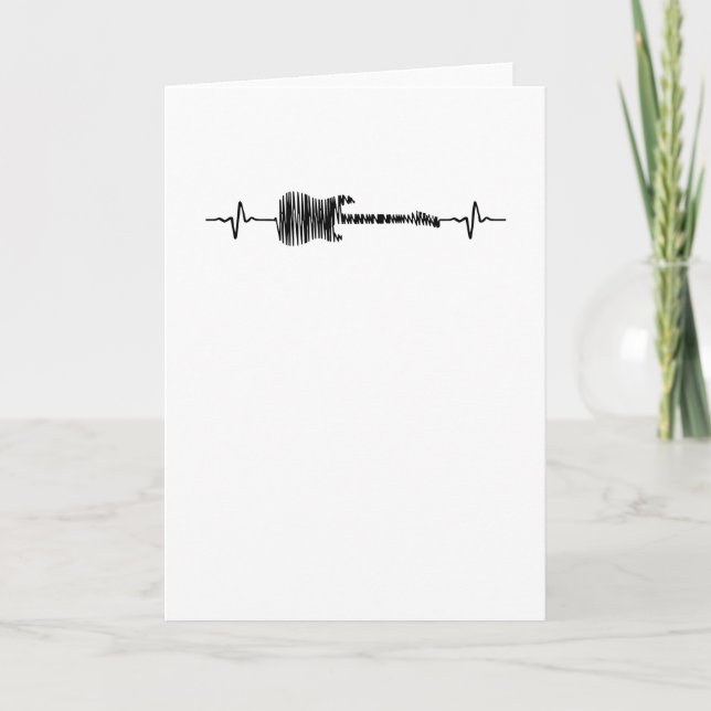 Tarjeta Guitarra eléctrica: Corazón golpea música de arte (Anverso)