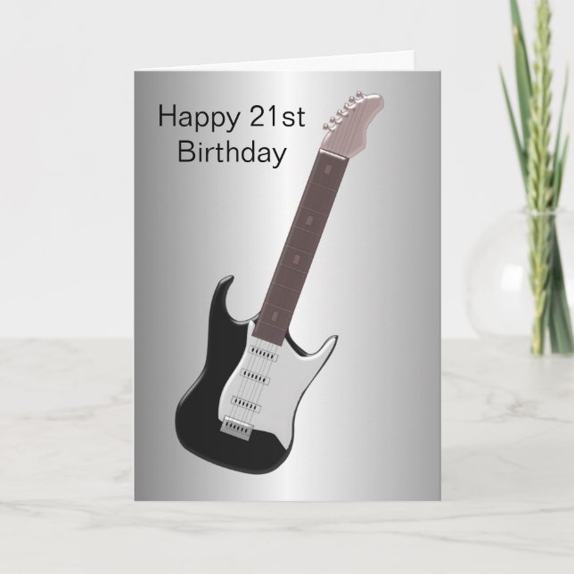 Tarjeta Guitarra Eléctrica Personalizada 21 Años (Anverso)