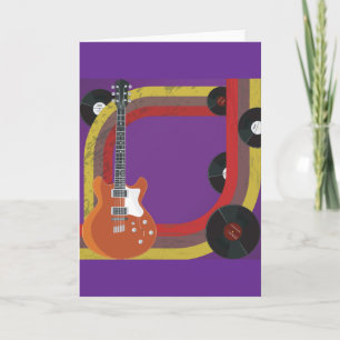 Tarjeta Guitarra Eléctrica y Discos de Vinilo Música Vinta