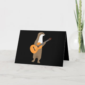Tarjeta Guitarra Otter Animal Kids Arte Guitarista