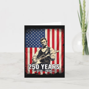 Tarjeta Guitarra patriótica vintage inspirada en Lincoln a