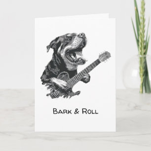 Tarjeta Guitarra Perro Rockstar – Animal de Música Vintage