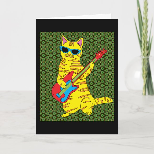 Tarjeta Guitarra Retro para Jugar Gato (Anverso)