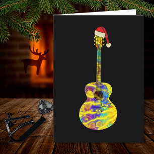 Tarjeta guitarra Santa Colorful