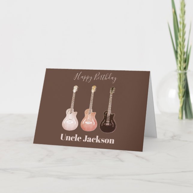 Tarjeta Guitarras Acústicas Rústicas Rockstar Personalizad (Anverso)