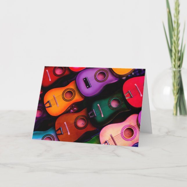 Tarjeta Guitarras coloridas (Anverso)