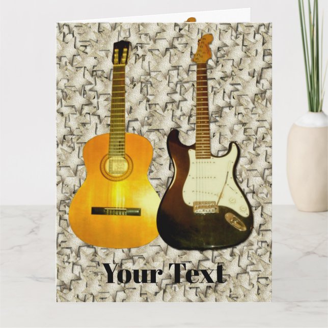 Tarjeta guitarras para amantes de la música (Anverso)