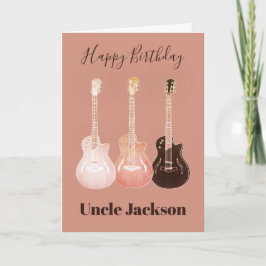Tarjeta Guitarras Rústicas de Rock n Roll Nombre del Tío