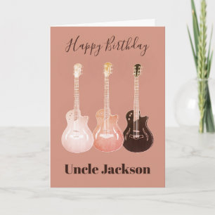 Tarjeta Guitarras Rústicas de Rock n Roll Nombre del Tío