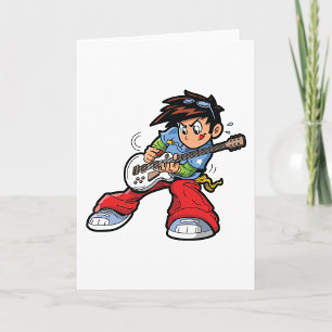 Tarjeta Guitarrista estrella de rock genial Músico diverti