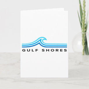 Tarjeta Gulf Shores Alama Recuerdo Olas Vintage Hombres Mu