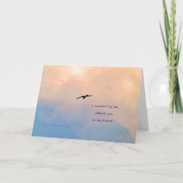 Tarjeta Gull solitario #2 con poema: El amigo de todos