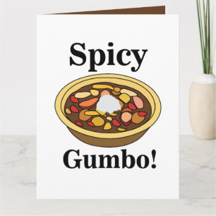 Tarjeta Gumbo con picante de comida