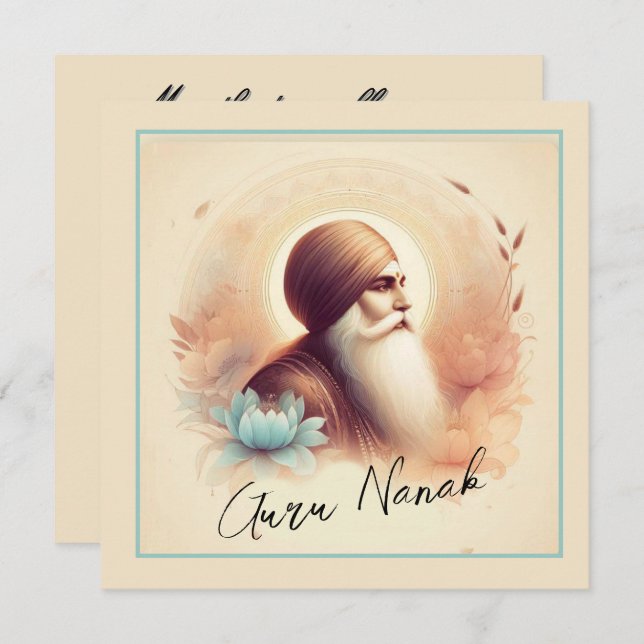 Tarjeta Guru Nanak (Anverso / Reverso)