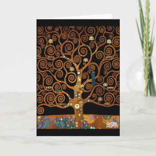 Tarjeta Gustav Klimt bajo el árbol de la vida