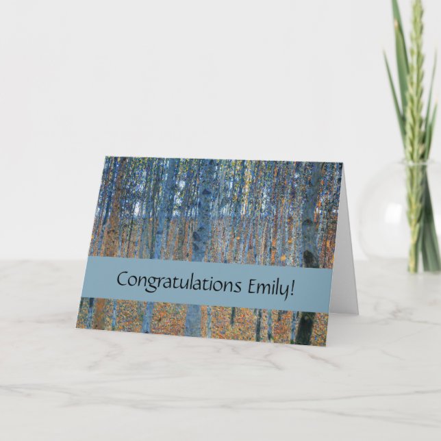 Tarjeta Gustav Klimt Beech Tree Forest Grove (Anverso)