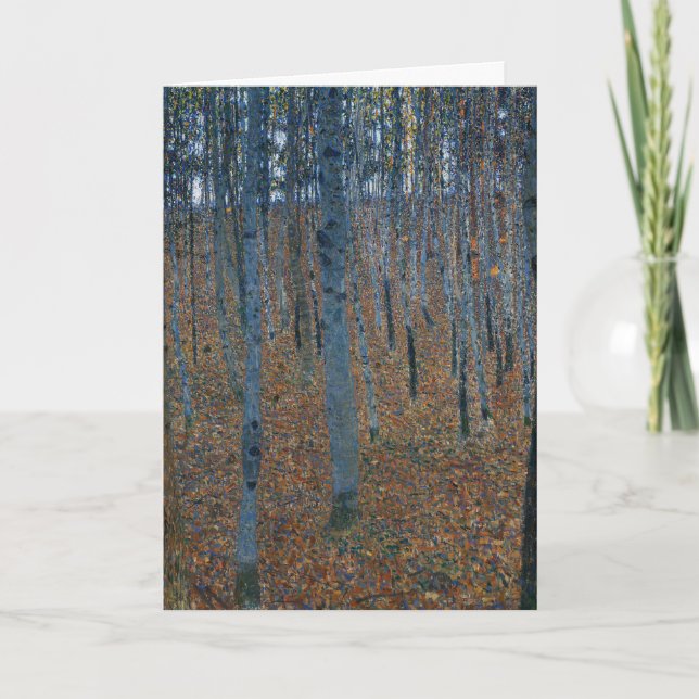 Tarjeta Gustav Klimt Beech Tree Forest Grove Classic (Anverso)