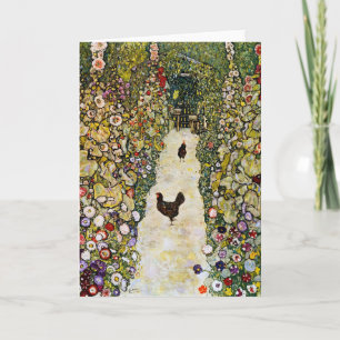 Tarjeta Gustav Klimt - Camino del jardín con pollos