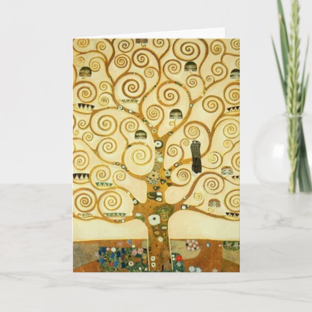 Tarjeta Gustav Klimt El Árbol De La Vida Viejo Art Nouveau (Anverso)