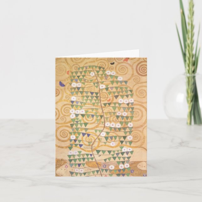 Tarjeta Gustav Klimt Frieze Tree Note Card (Anverso)