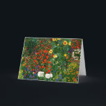 Tarjeta Gustav Klimt - Jardín de granja con girasoles<br><div class="desc">Pintura de arte fino de Gustav Klimt,  Farm Garden con girasoles</div>