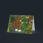 Tarjeta Gustav Klimt - Jardín de granja con girasoles<br><div class="desc">Pintura de arte fino de Gustav Klimt,  Farm Garden con girasoles</div>