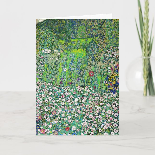 Tarjeta Gustav Klimt - Paisaje Horticultural y cima de col (Anverso)