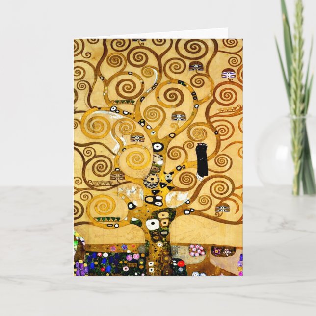 Tarjeta Gustav Klimt Tree of Life: Simbolista Art Nouveau (Anverso)