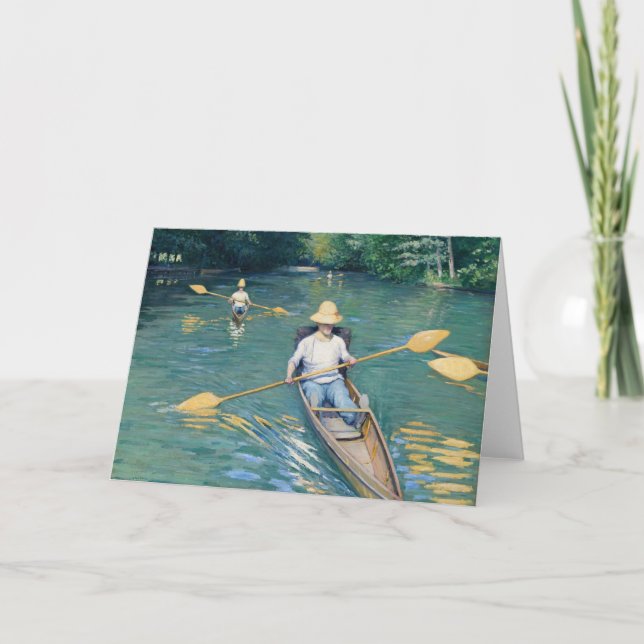 Tarjeta Gustave Caillebotte - Barcas en el Yerres (Anverso)