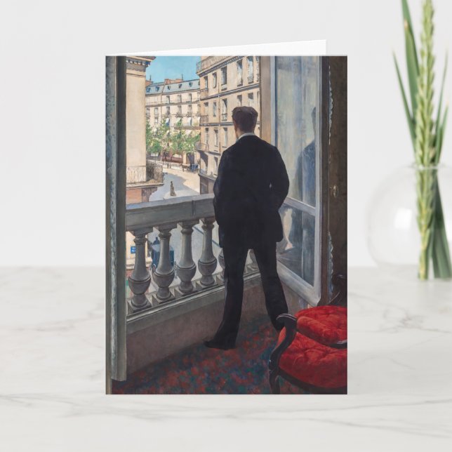 Tarjeta Gustave Caillebotte - Joven en su ventana (Anverso)