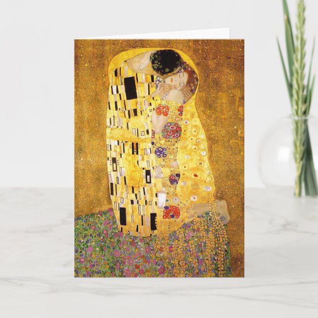 Tarjeta Gustavo Klimt "el beso " (Anverso)