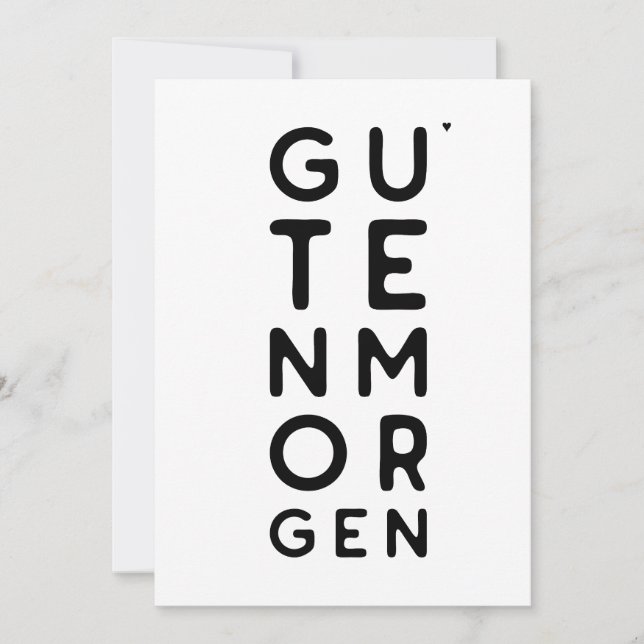 Tarjeta Guten Morgen - minimalistic typography card (Anverso)