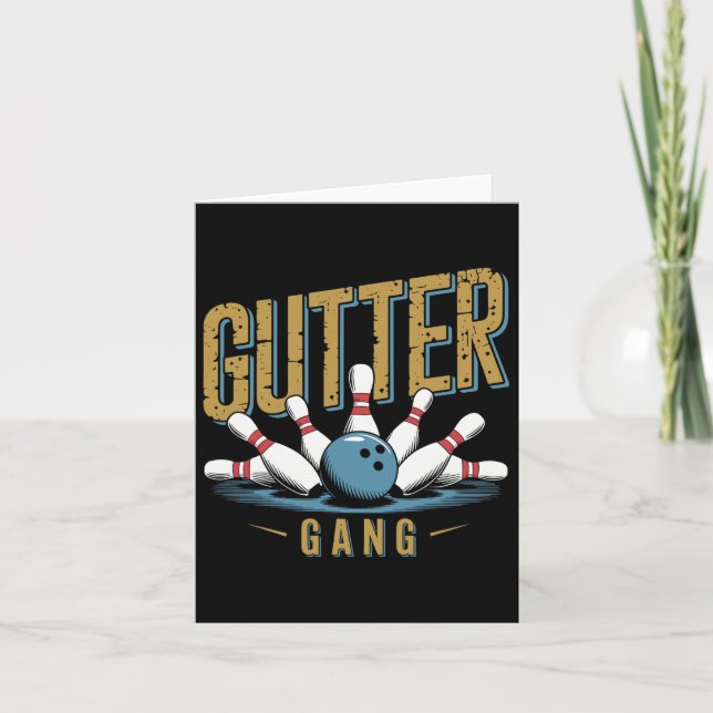 Tarjeta Gutter Gang Bowling Funny Bowler 1 (Anverso)