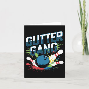 Tarjeta Gutter Gang Shirt Gracioso Camisetas de boliche Gu