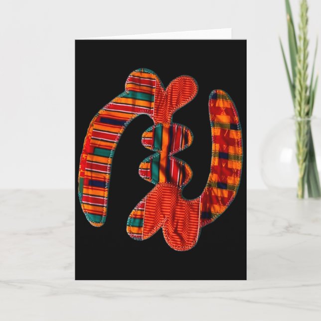 Tarjeta Gye Nyame - African Kente Cloth Symbol Ghana  (Anverso)