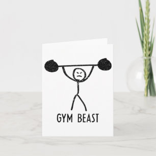 Tarjeta Gym Beast Funny Bodybuilding Ejercicio Fitness Wor