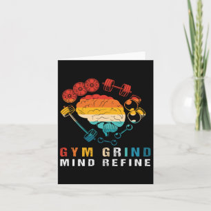 Tarjeta Gym Grind Mind Refinado Bodybuilding Retro Gym Rat