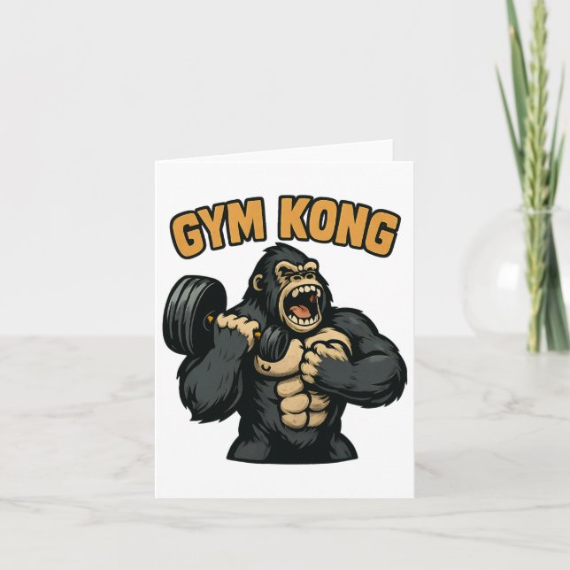 Tarjeta Gym Kong Funny Bodybuilding Fitness Gorilla Bebe (Anverso)