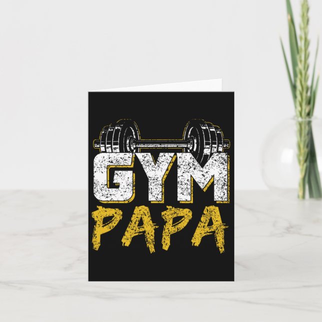 Tarjeta Gym Papa Entrenamiento Halterofilia Fitness Workou (Anverso)