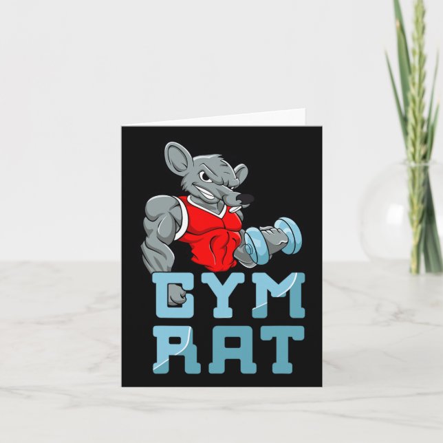 Tarjeta Gym Rat Fitness Bodybuilding Ejercicio Musculares  (Anverso)