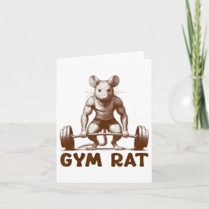 Tarjeta Gym Rat Fitness Bodybuilding Funny Workout Gym Wei