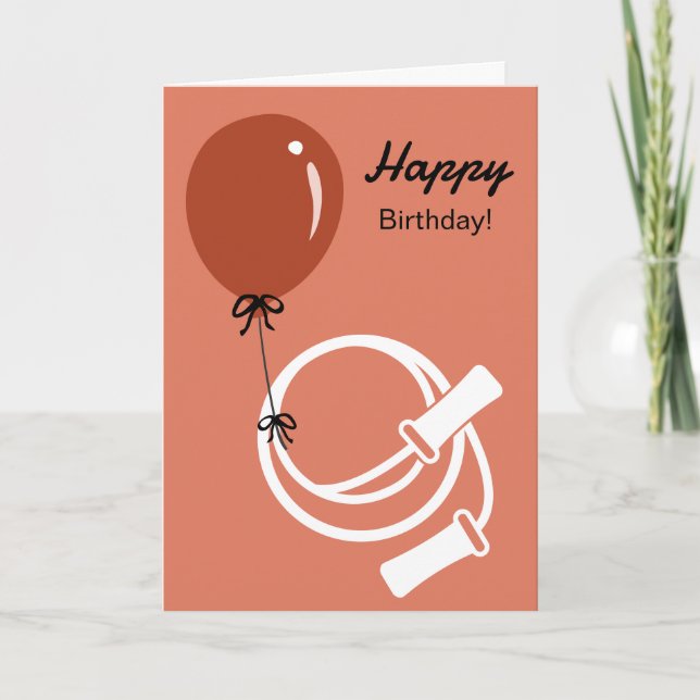 Tarjeta Gym Skipping Rope & Balloon Happy Birthday (Anverso)