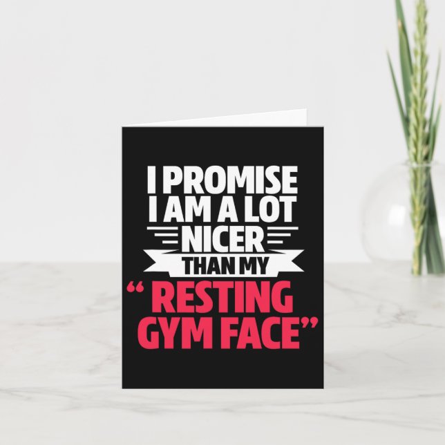 Tarjeta Gym Workout Bodybuilding Funny My Resting Gym Face (Anverso)