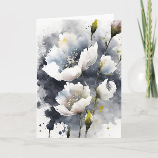 Tarjeta Gypsophila - Flores de acuarela