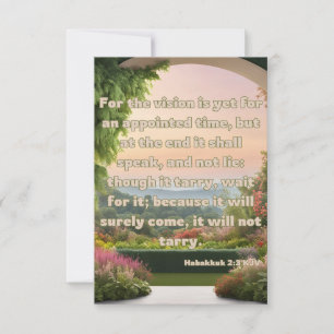 Tarjeta Habakkuk 2:3 KJV Biblia Verse Pic Greet Card