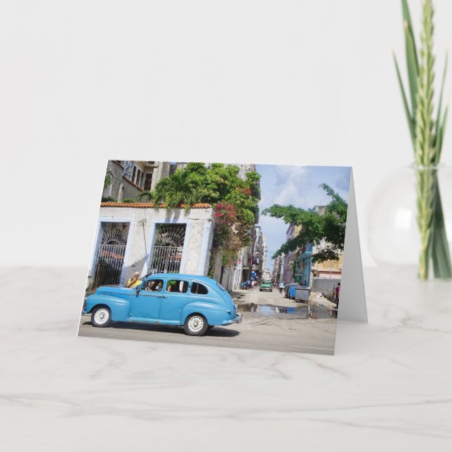 Tarjeta Habana Cuba Vintage Taxi, notecard (Anverso)