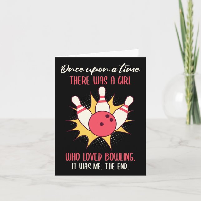 Tarjeta Había Un Chica A Quien Le Encantaba Bowling Bowler (Anverso)